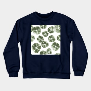 Shibori Kumo tie dye sage green dots over white Crewneck Sweatshirt